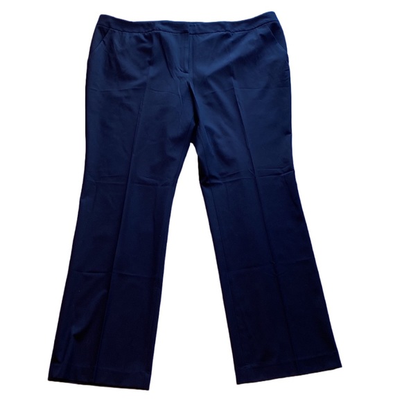 NWT 💙 Halogen Nordstrom “Taylor Fit” Wide-Leg, Stretch, Navy Blue Trouser, 22 - Picture 2 of 16